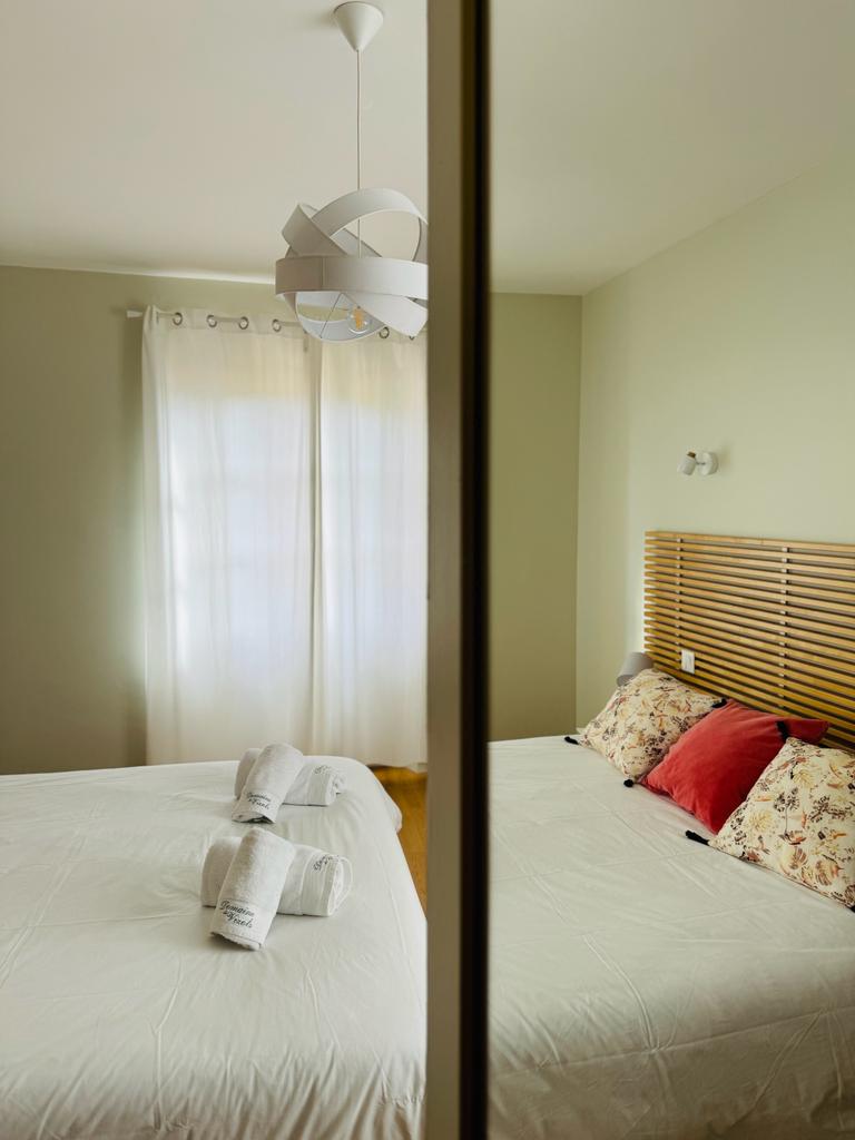 Chambre vert tilleul miroir